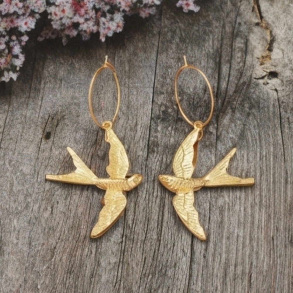 ANTHROPOLOGIE ALLOY SPARROW EARRINGS 2